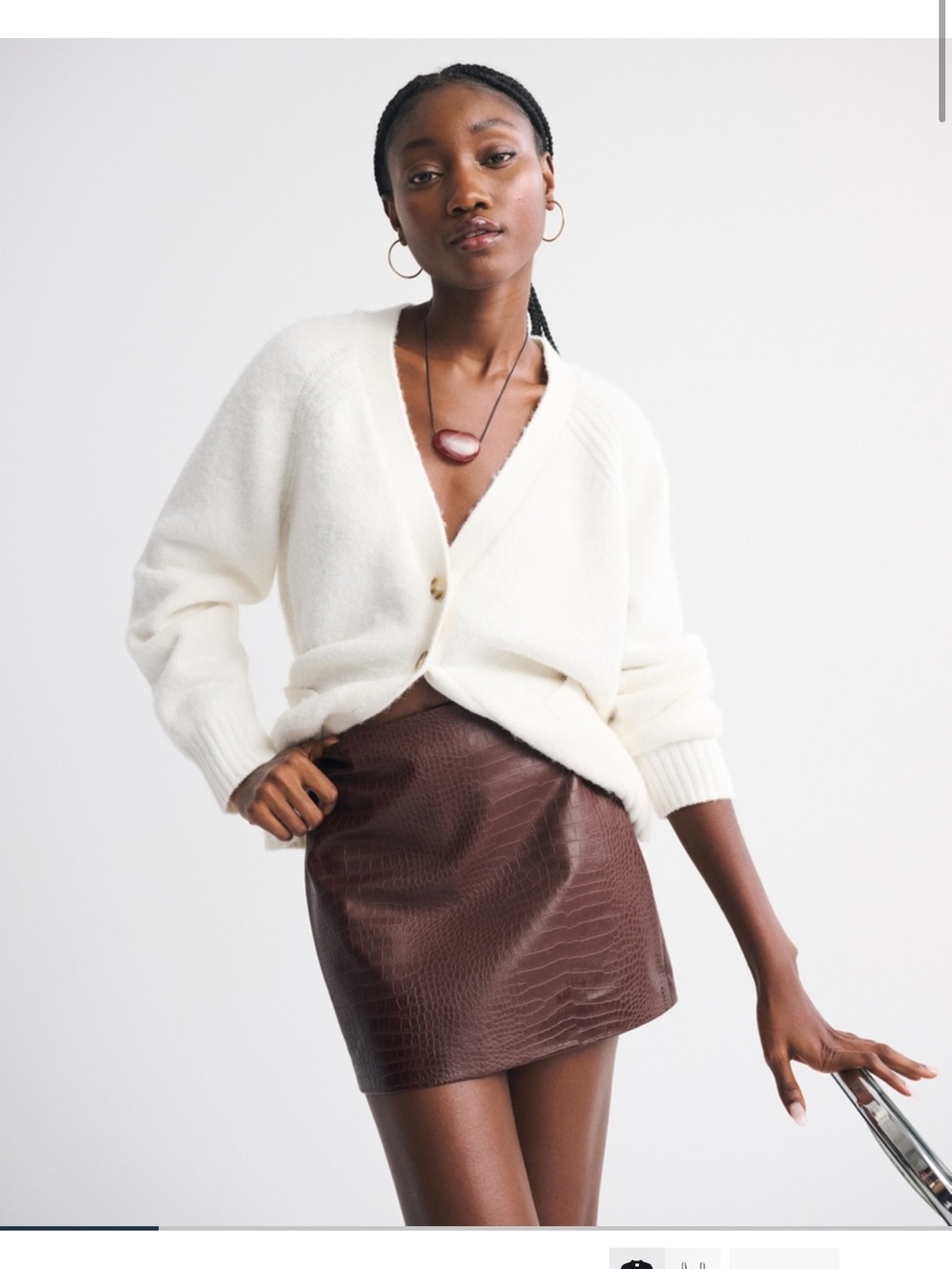 Abercrombie and Fitch Brown Faux Leather Mini Skort - Women